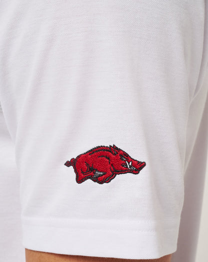 TravisMathew | Arkansas Top Recruit Polo - White/Crimson