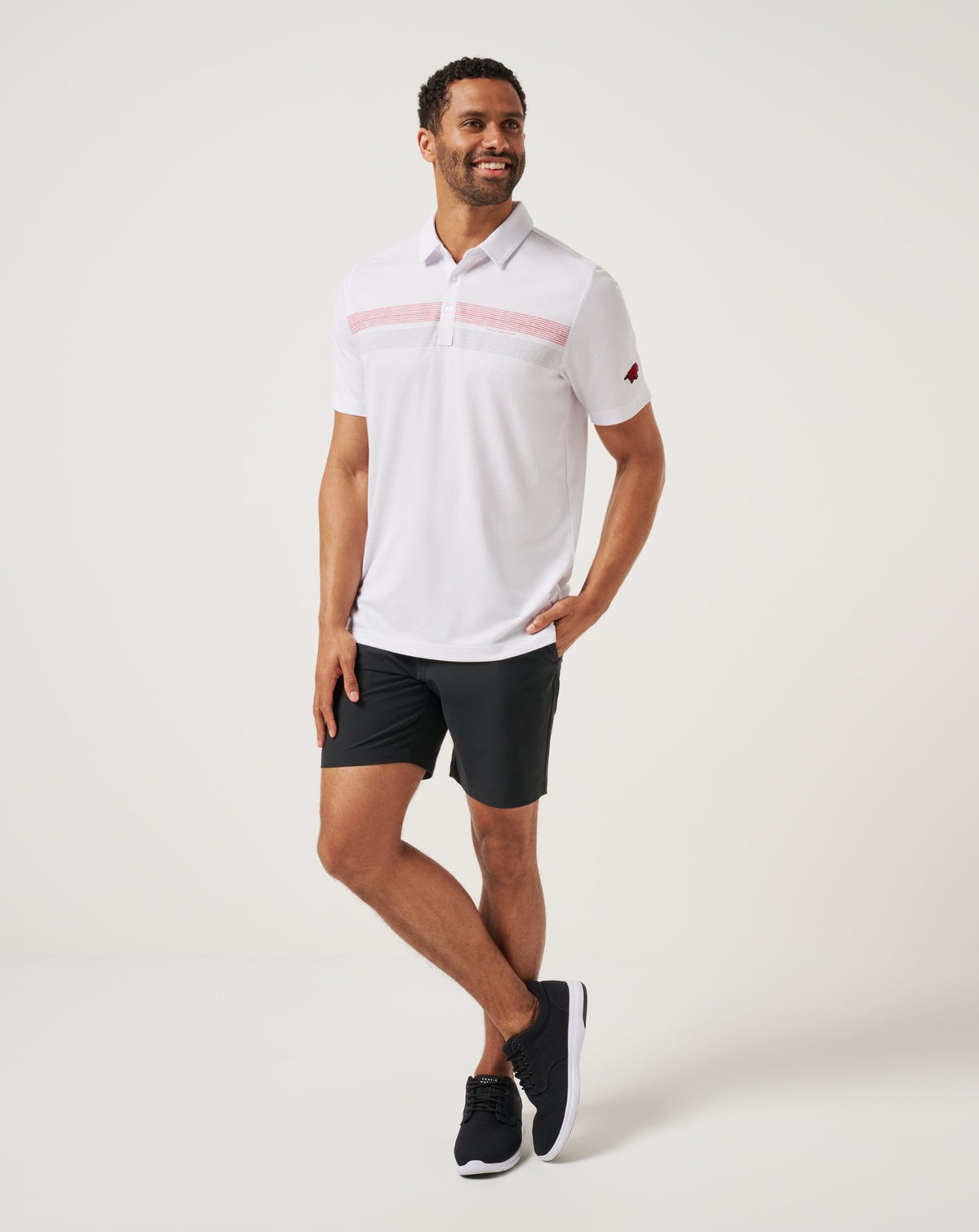 TravisMathew | Arkansas Top Recruit Polo - White/Crimson
