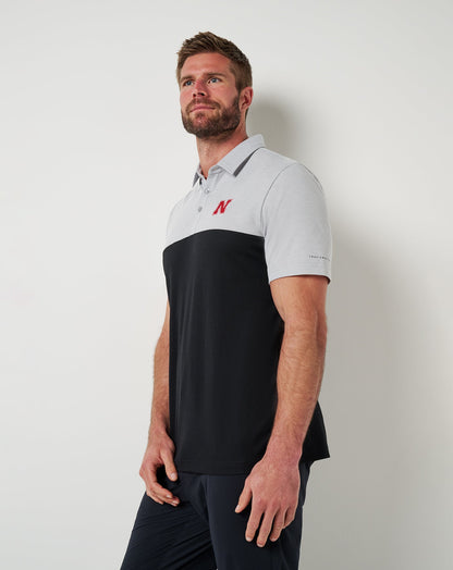 TravisMathew | Nebraska Drop Back Polo - Heather Grey/Black