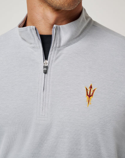 TravisMathew | ASU Time To Tailgate Quarter Zip - Heather Grey