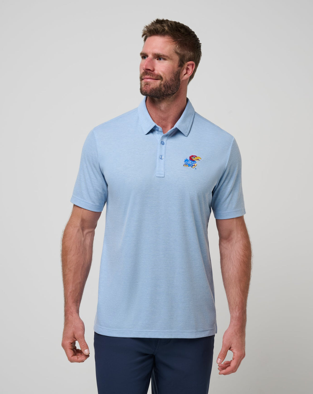 TravisMathew | Kansas School Pride Polo - Heather Blue