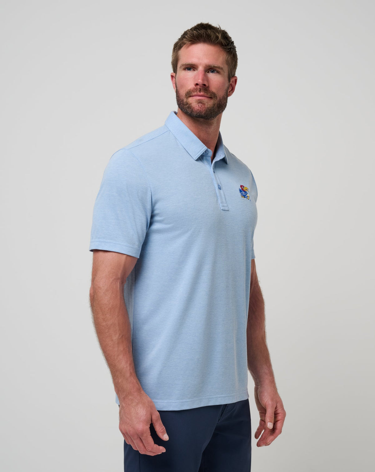 TravisMathew | Kansas School Pride Polo - Heather Blue