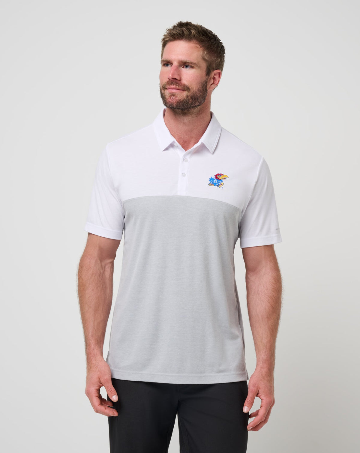TravisMathew | Kansas Drop Back Polo - White/Heather Grey