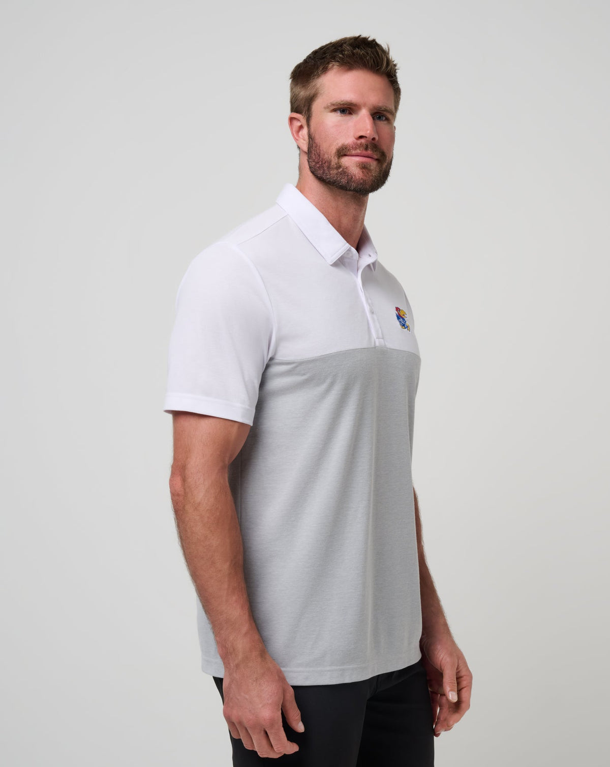 TravisMathew | Kansas Drop Back Polo - White/Heather Grey