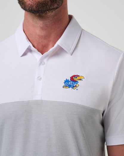 TravisMathew | Kansas Drop Back Polo - White/Heather Grey