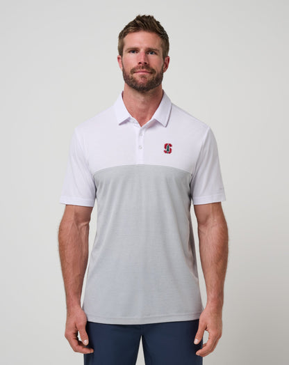 TravisMathew | Stanford Drop Back Polo - White/Heather Grey