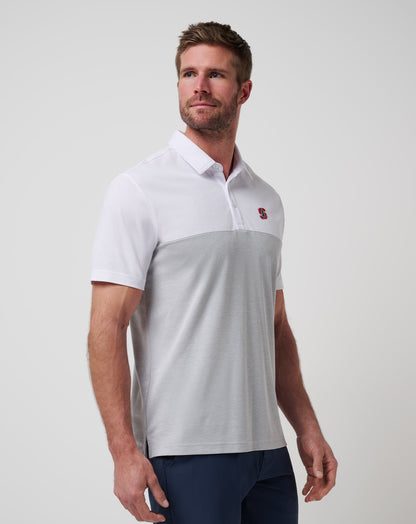 TravisMathew | Stanford Drop Back Polo - White/Heather Grey
