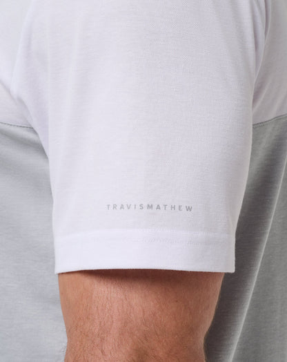 TravisMathew | Stanford Drop Back Polo - White/Heather Grey