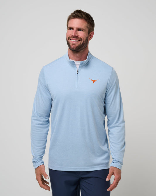 TravisMathew | UT Austin Time To Tailgate Quarter Zip - Heather Blue
