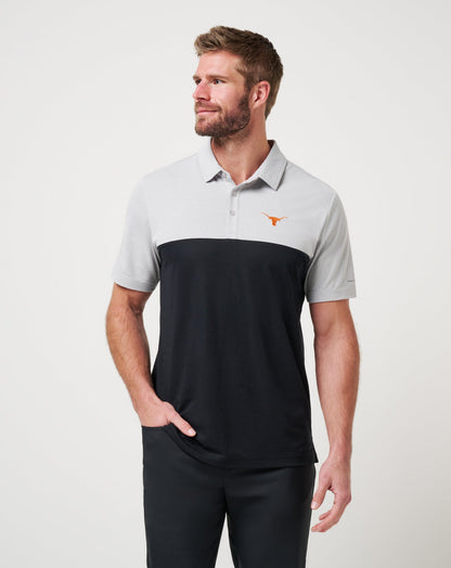 TravisMathew | UT Austin Drop Back Polo - Heather Grey/Black