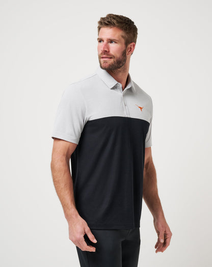 TravisMathew | UT Austin Drop Back Polo - Heather Grey/Black