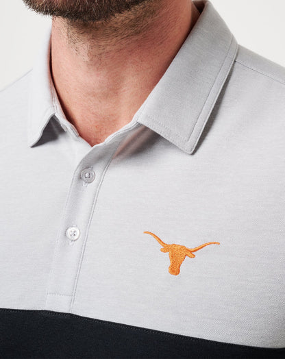 TravisMathew | UT Austin Drop Back Polo - Heather Grey/Black